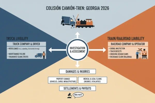 Colisión camión-tren: ¿Quién paga en Georgia 2026?