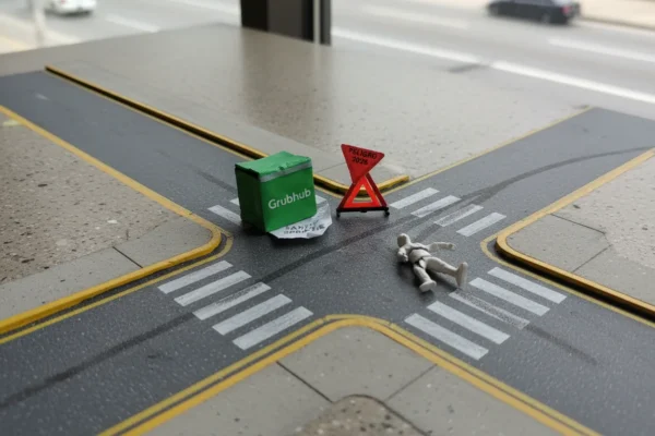 Grubhub y peatones en Sandy Springs: Riesgos 2026