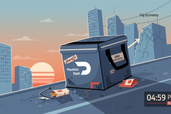 Houston DoorDash: Ciclistas 1099 en Riesgo 2026