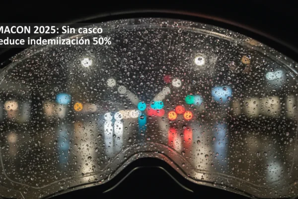 Macon 2025: Sin casco reduce indemnización 50%