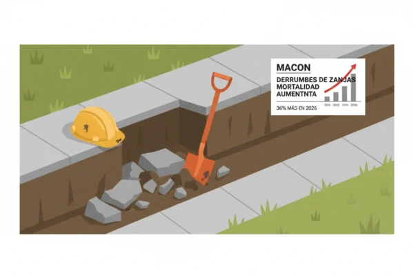 Macon: Derrumbes de zanjas matan 36% más en 2026