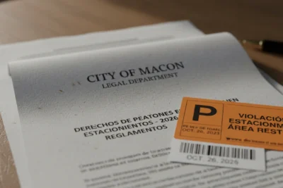 Macon Peatones: Derechos en Estacionamientos 2026