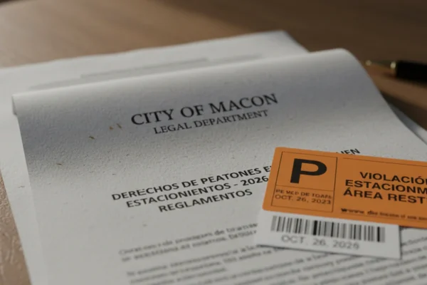 Macon Peatones: Derechos en Estacionamientos 2026