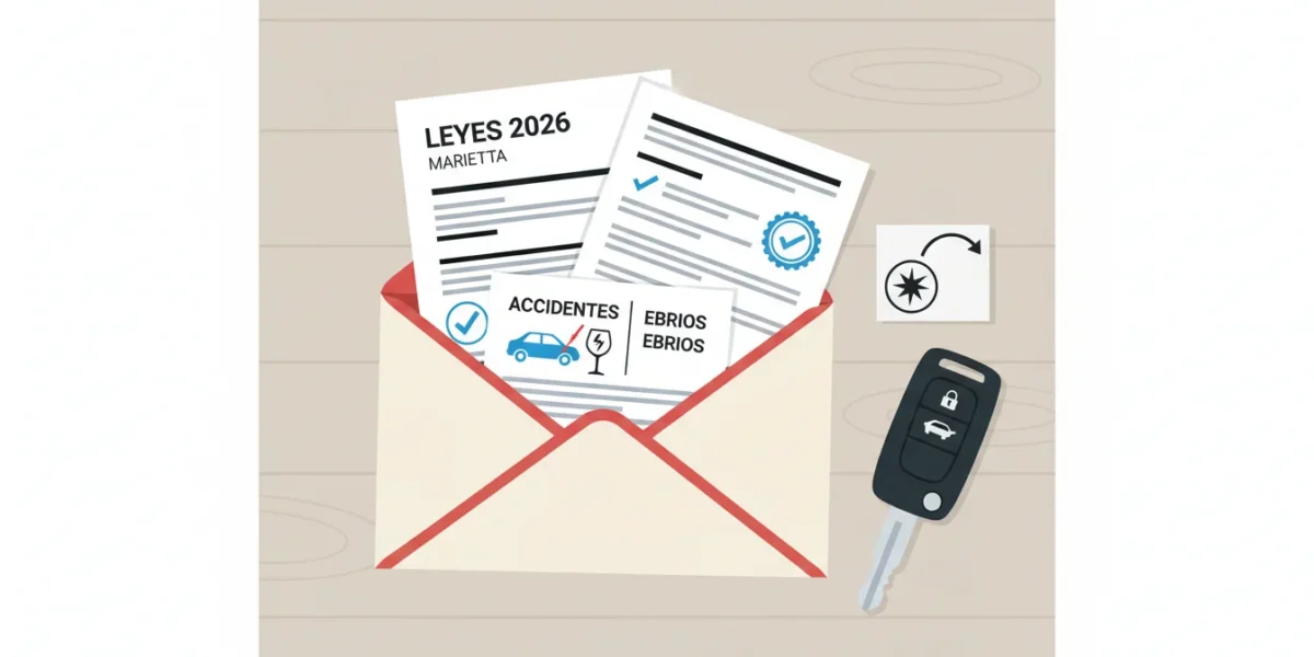 Marietta: Leyes 2026 impactan accidentes por ebrios