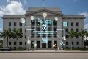 Miami: Choque camión escolar, ¿quién paga en 2026?